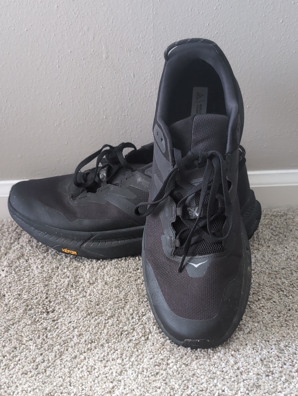 Men's Hoka One One Black/Black Shoes Sz. 14